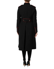 Dolce & Gabbana Black Wool Single Breasted Trench Coat Jacket - Trench Coats