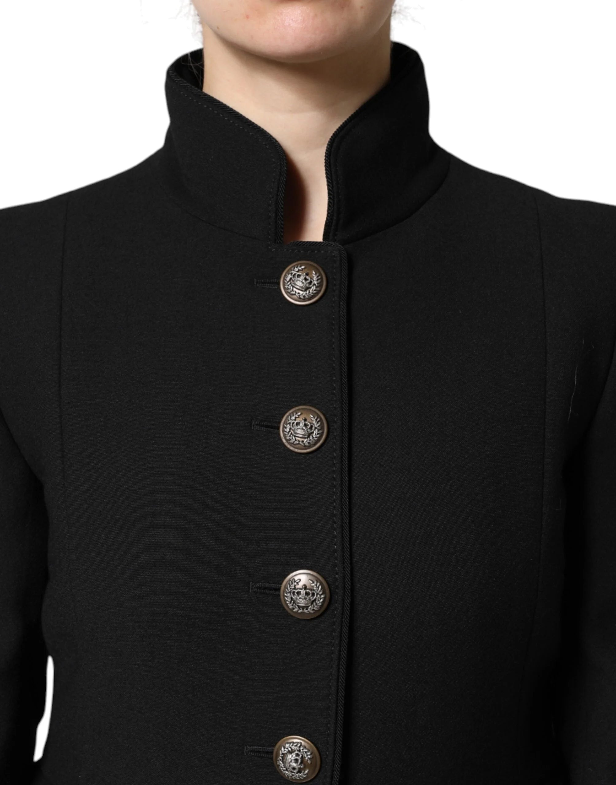 Dolce & Gabbana Black Wool Single Breasted Trench Coat Jacket - Trench Coats