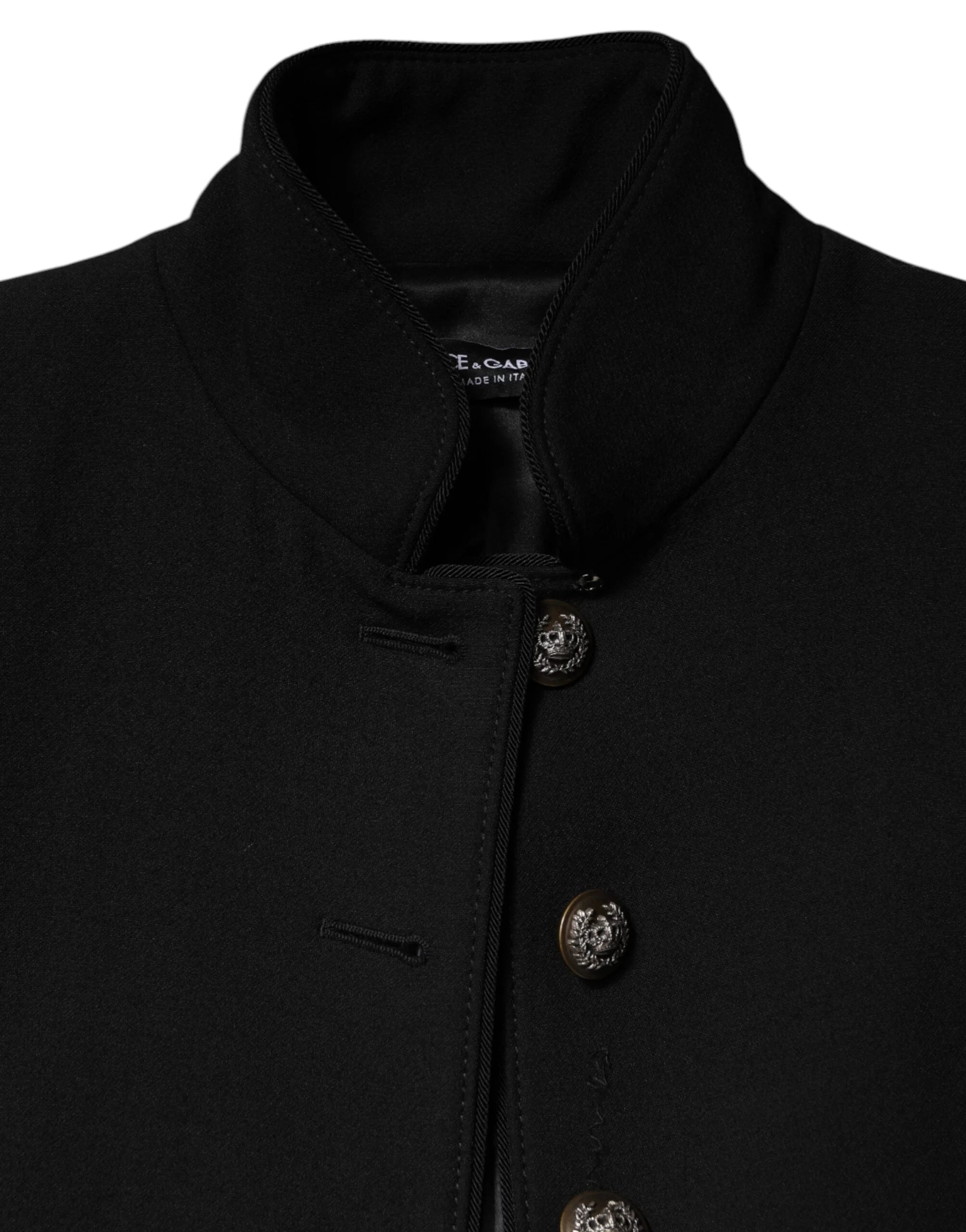 Dolce & Gabbana Black Wool Single Breasted Trench Coat Jacket - Trench Coats