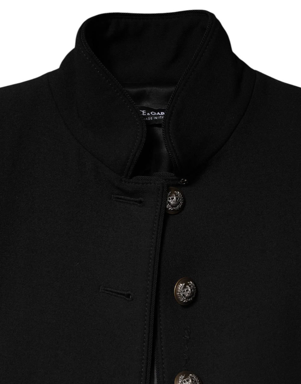 Dolce & Gabbana Black Wool Single Breasted Trench Coat Jacket - Trench Coats
