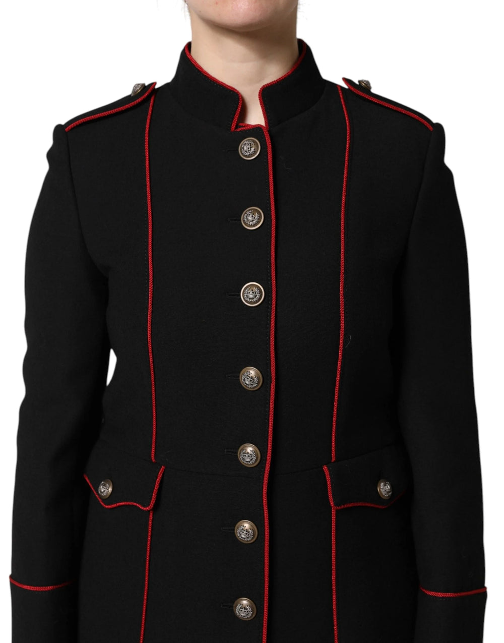 Dolce & Gabbana Black Wool Single Breasted Trench Coat Jacket - Trench Coats