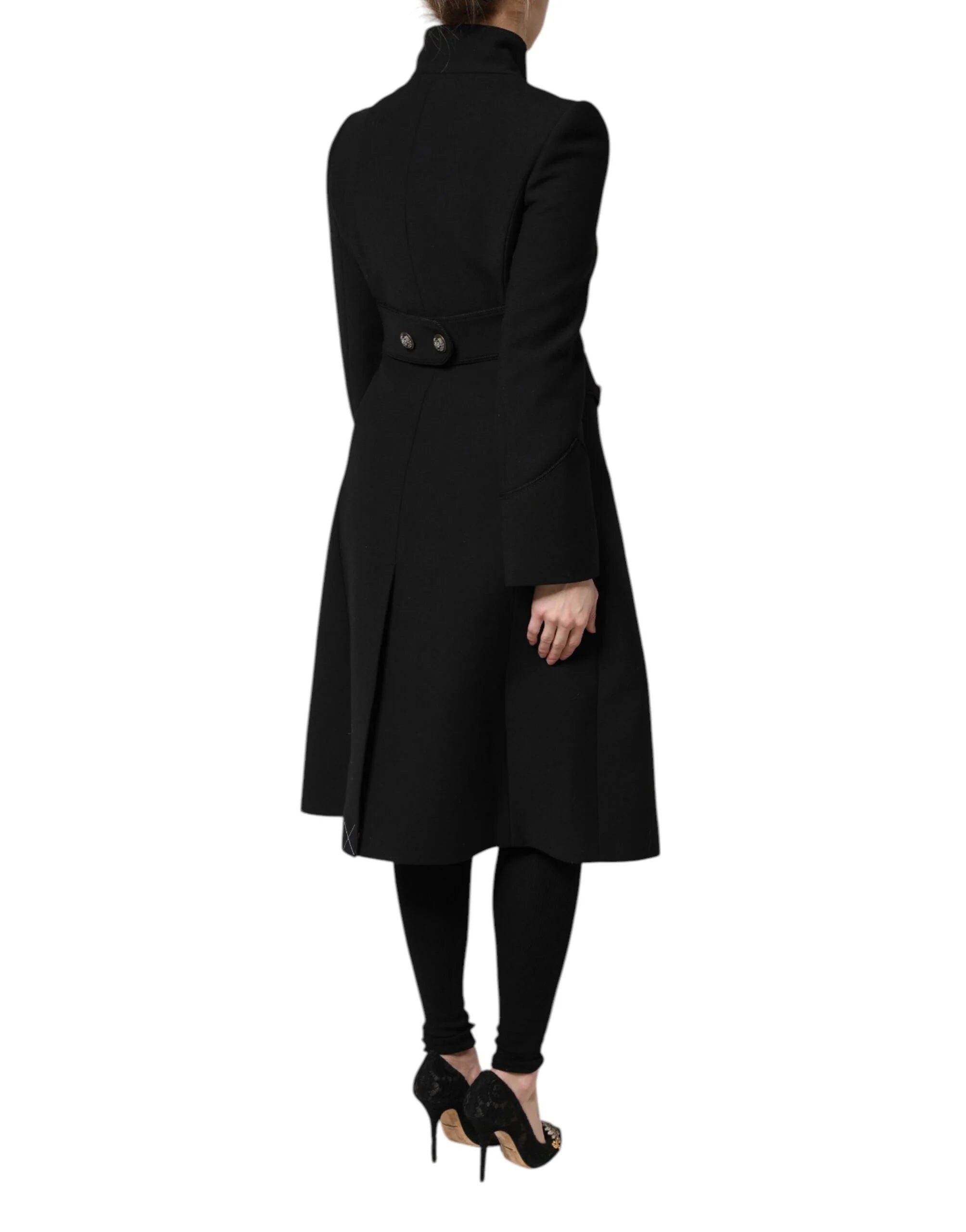 Dolce & Gabbana Black Wool Single Breasted Trench Coat Jacket - Trench Coats