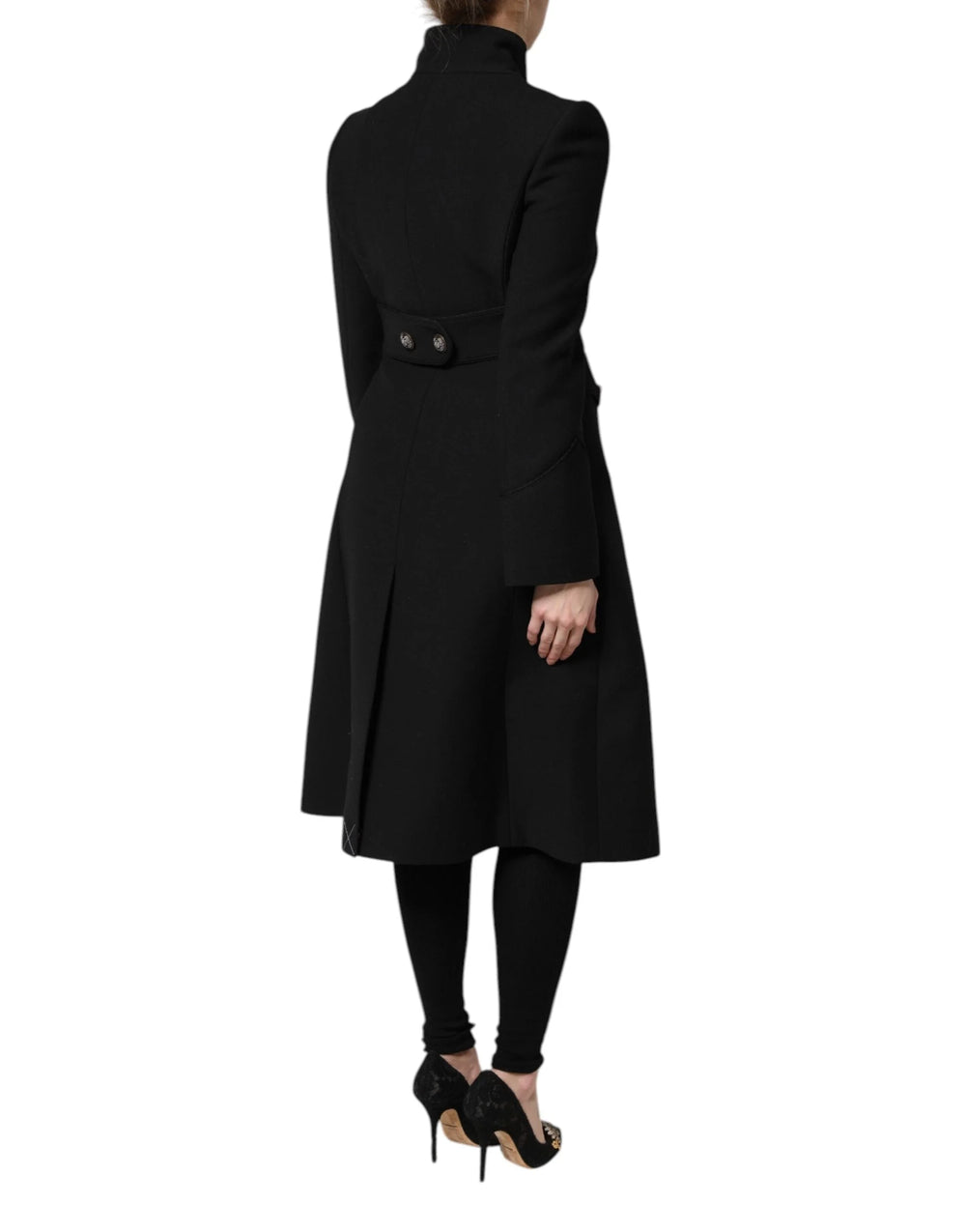 Dolce & Gabbana Black Wool Single Breasted Trench Coat Jacket - Trench Coats