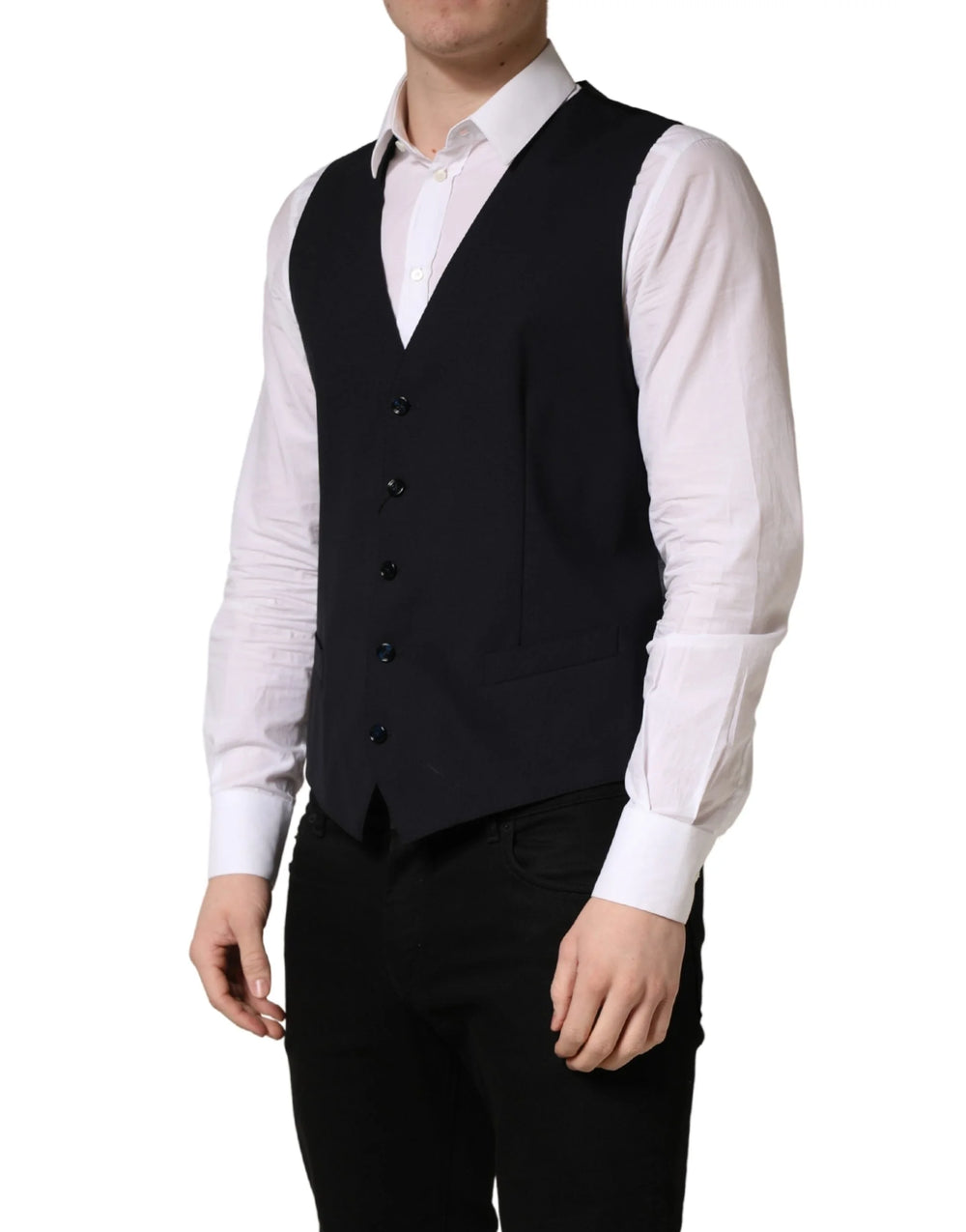 Dolce & Gabbana svart ullenkeltspent vest