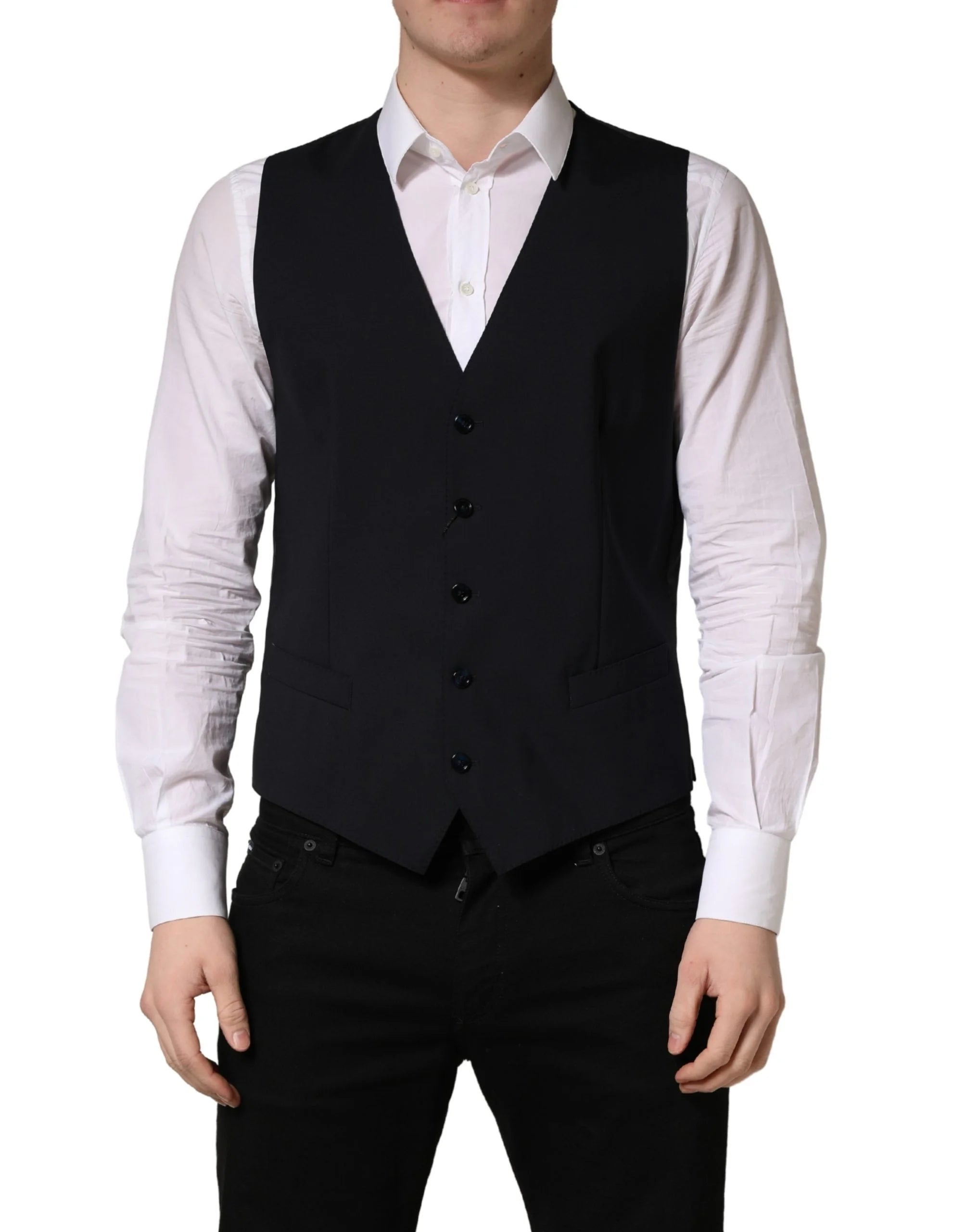 Dolce & Gabbana svart ullenkeltspent vest