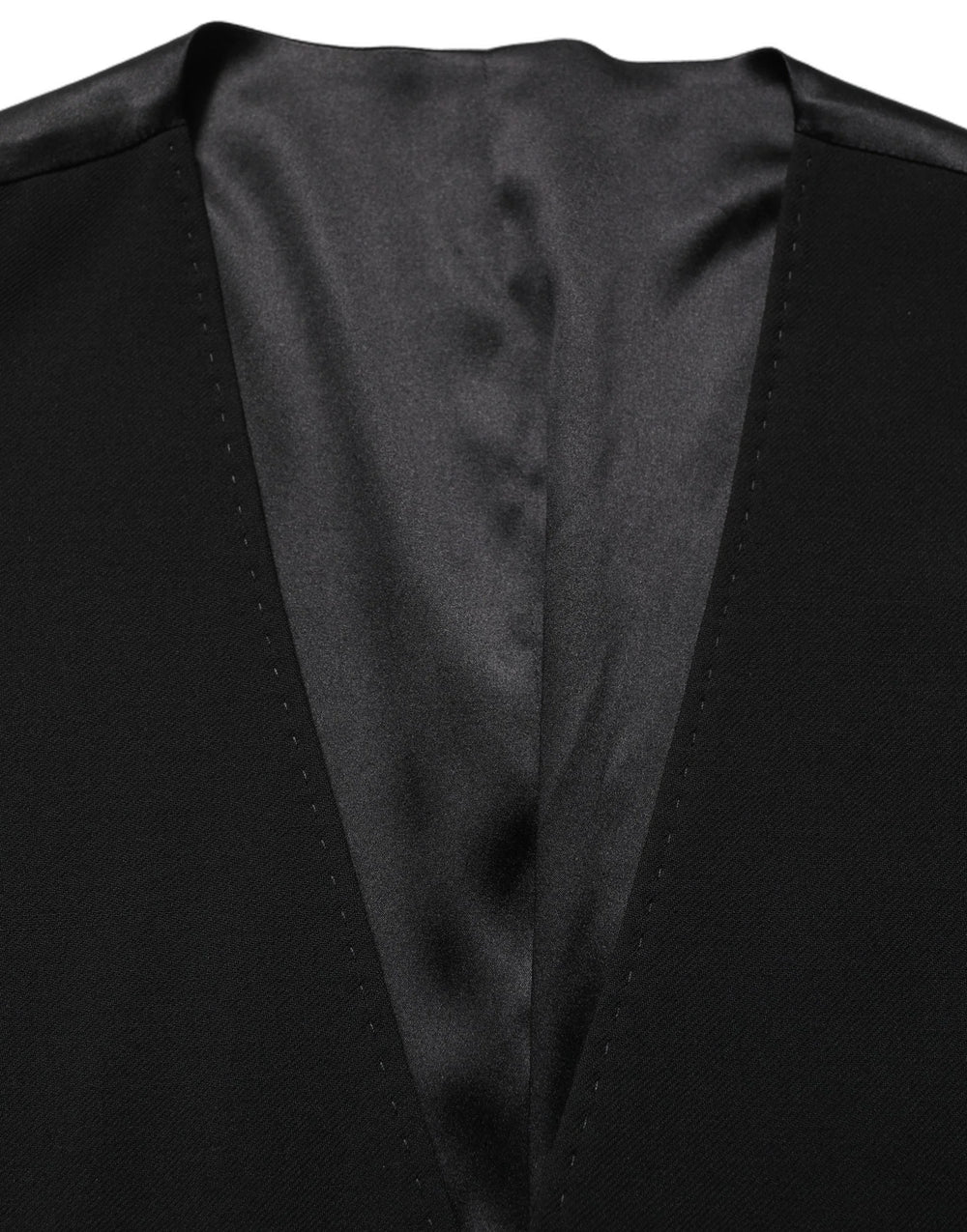 Dolce & Gabbana Black Wool Single Breasted Waistcoat Vest - IT46 | S