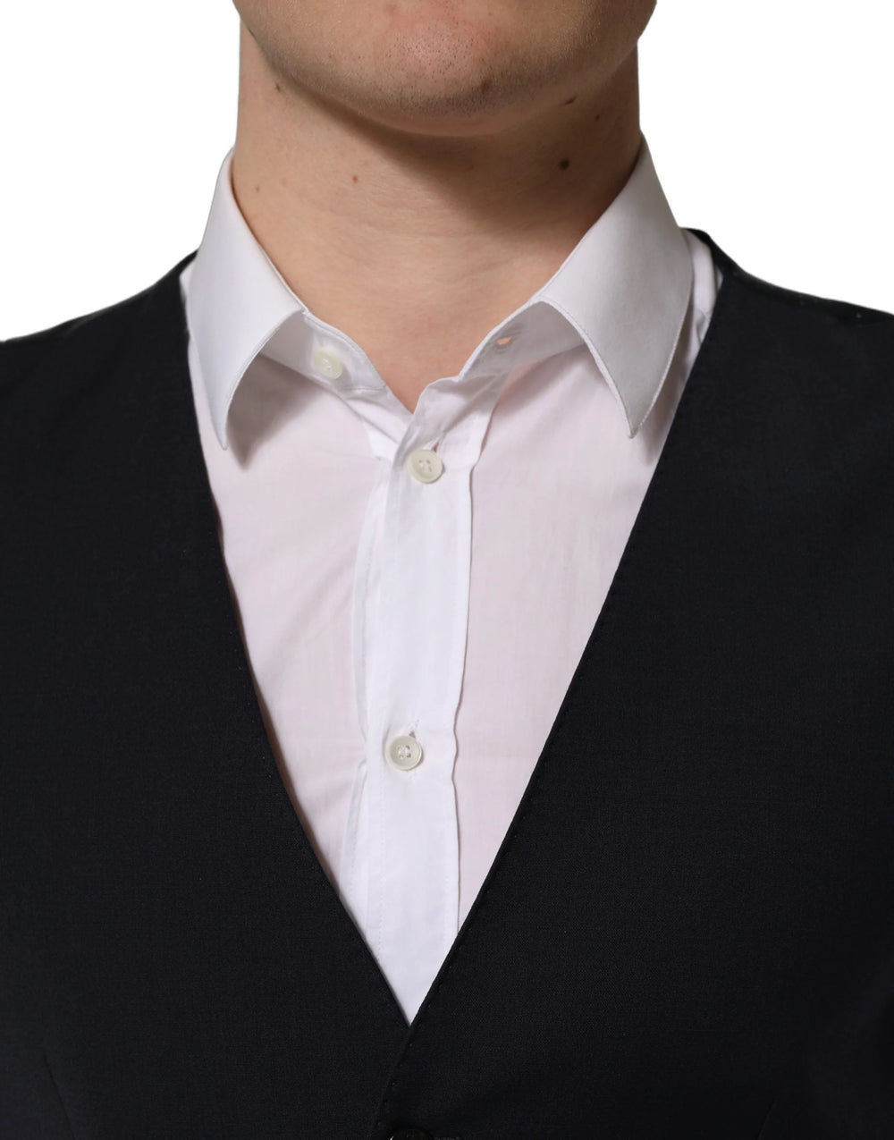 Dolce & Gabbana Black Wool Single Breasted Waistcoat Vest - IT48 | M