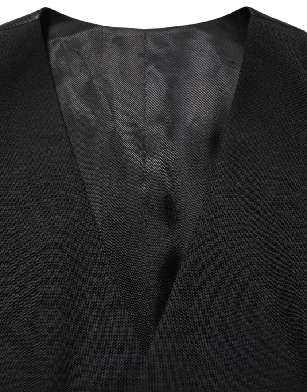 Dolce & Gabbana Black Wool Single Breasted Waistcoat Vest - IT52 | XL