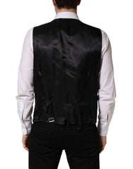 Dolce & Gabbana Black Wool Single Breasted Waistcoat Vest - IT56 | XXL