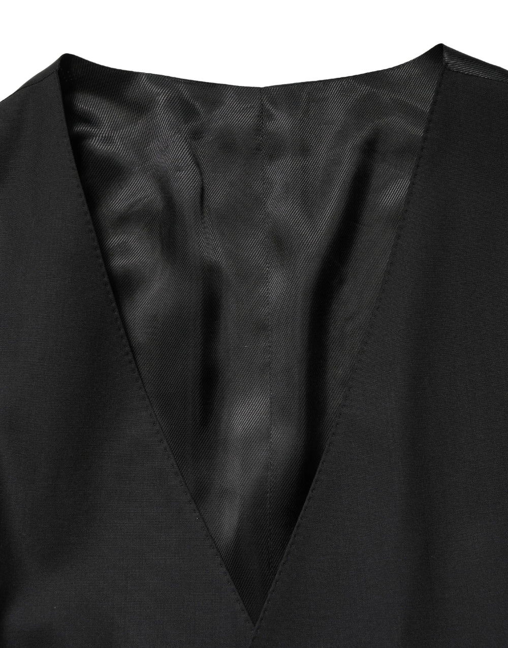 Dolce & Gabbana Sort Uld Enkeltradet Væst Jakke - IT60 | 3XL