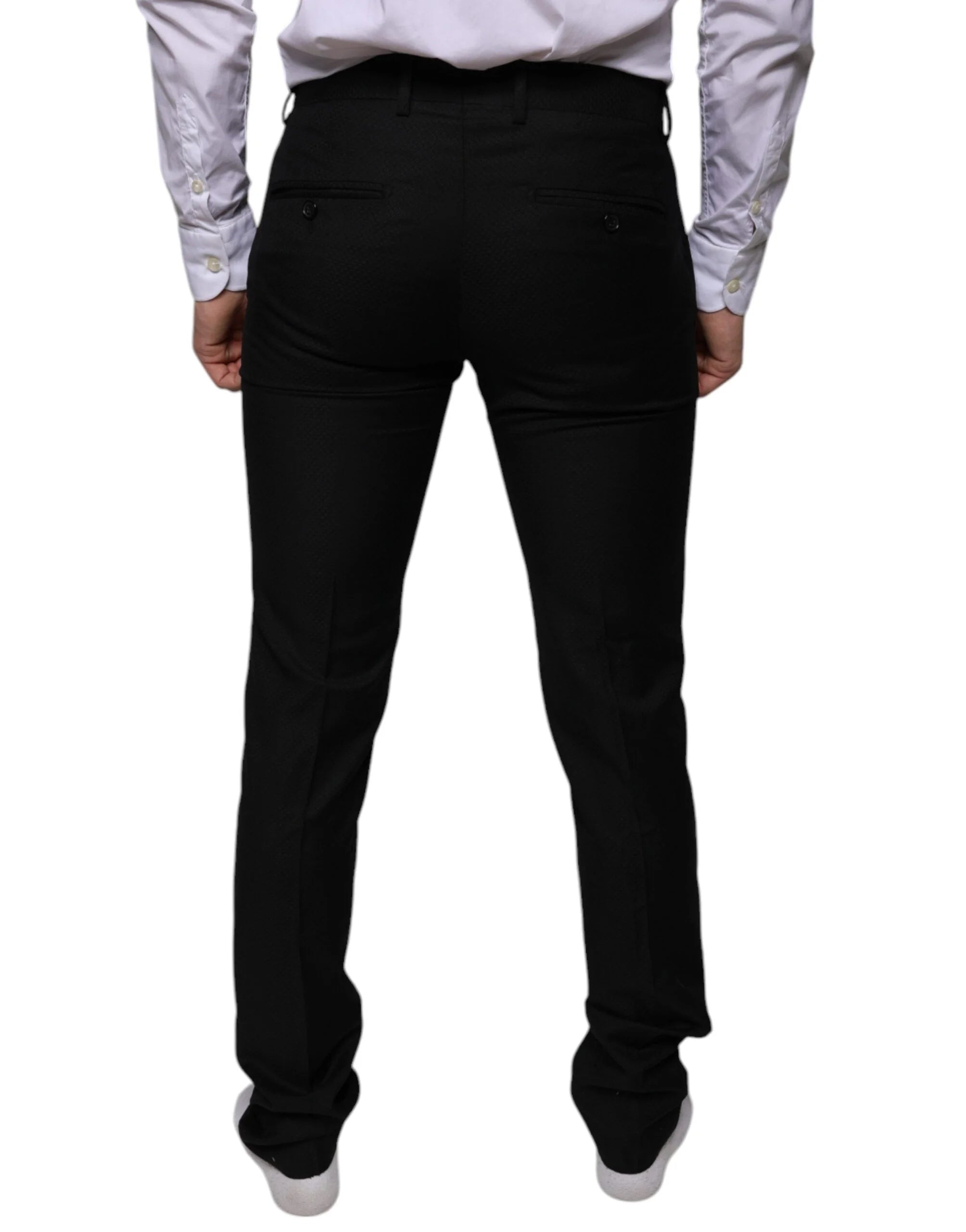 Dolce & Gabbana Black Wool Skinny Dress Formal Pants - IT46 | S - Trousers