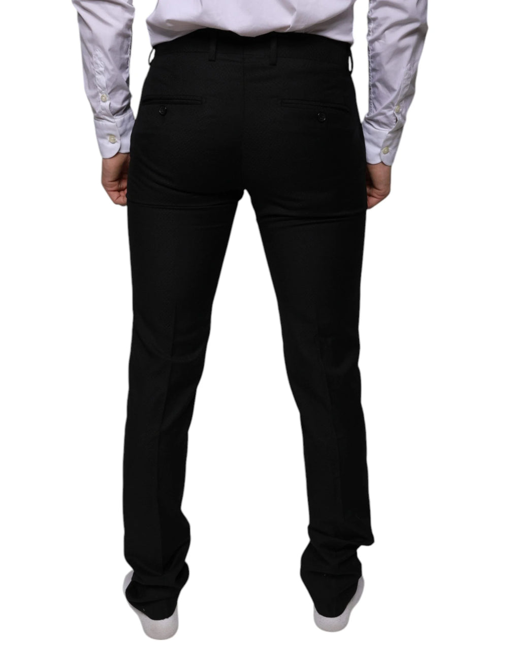 Dolce & Gabbana Black Wool Skinny Dress Formal Pants - IT46 | S - Trousers