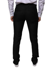 Dolce & Gabbana Black Wool Skinny Dress Formal Pants - IT46 | S - Trousers
