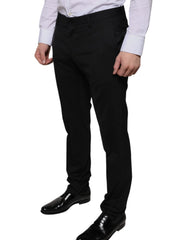 Dolce & Gabbana Black Wool Skinny Dress Formal Pants - IT48 | M - Trousers