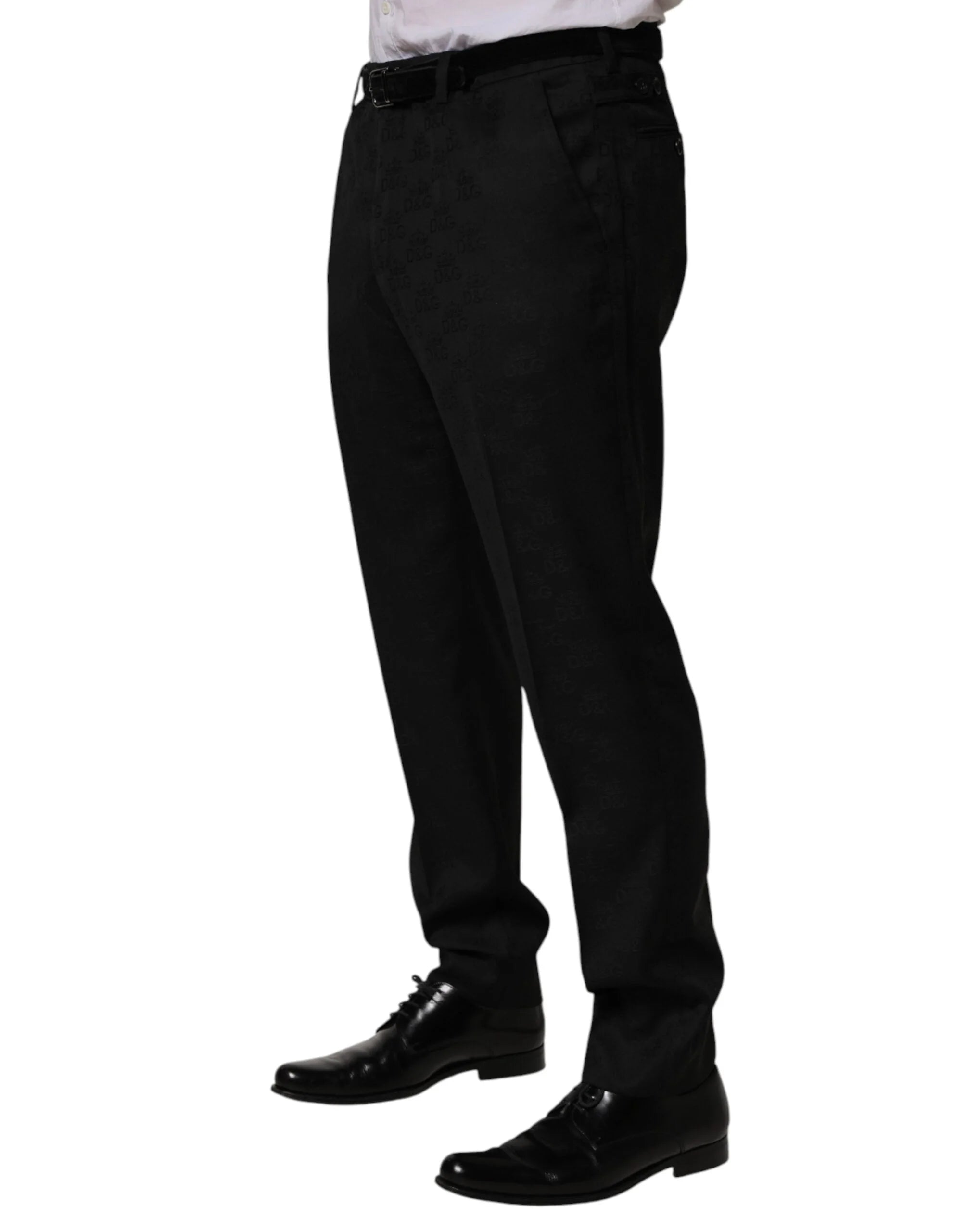 Dolce & Gabbana Black Wool Skinny Dress Formal Trouser Pants - IT54 | XL
