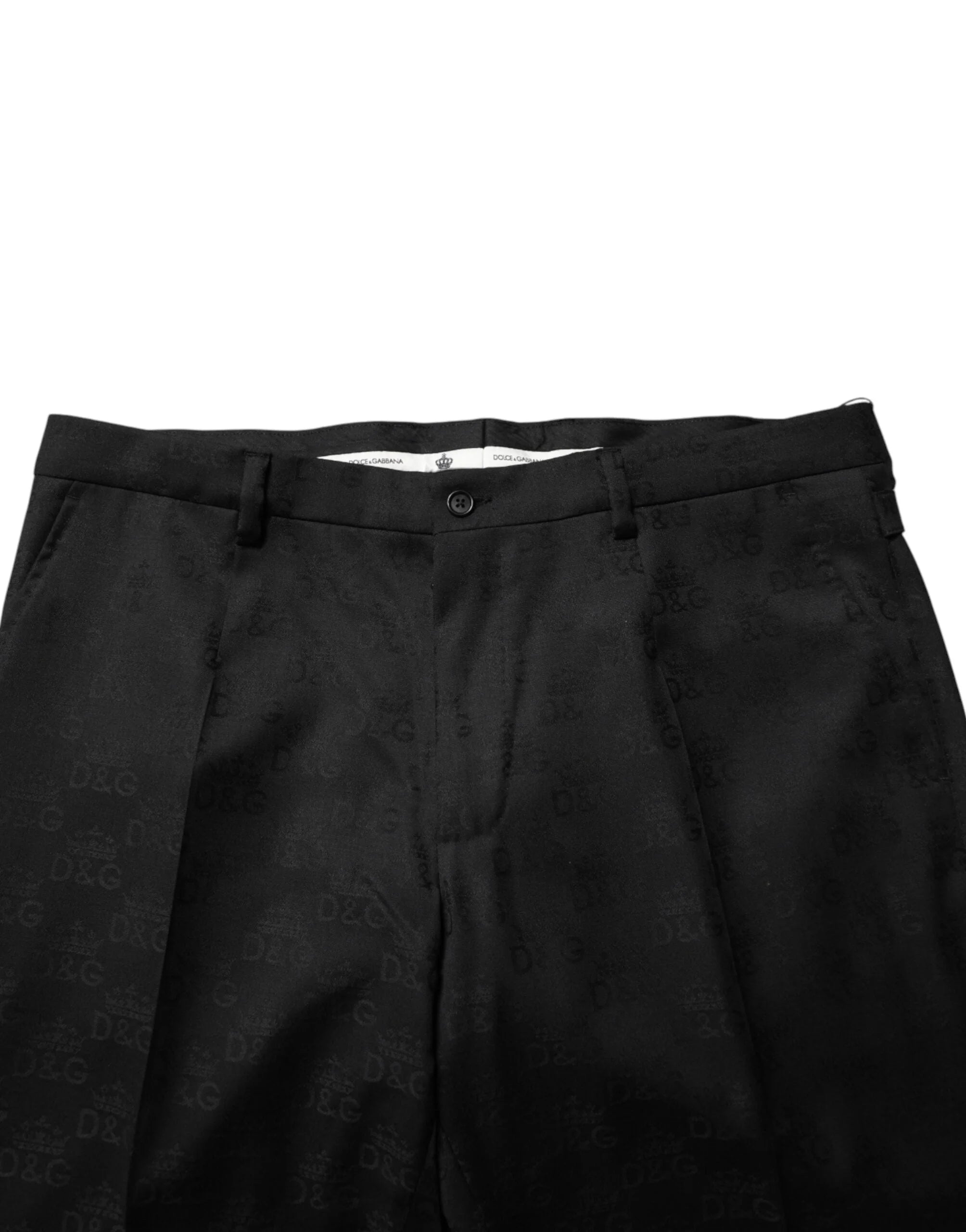 Dolce & Gabbana Black Wool Skinny Dress Formal Trouser Pants - IT54 | XL