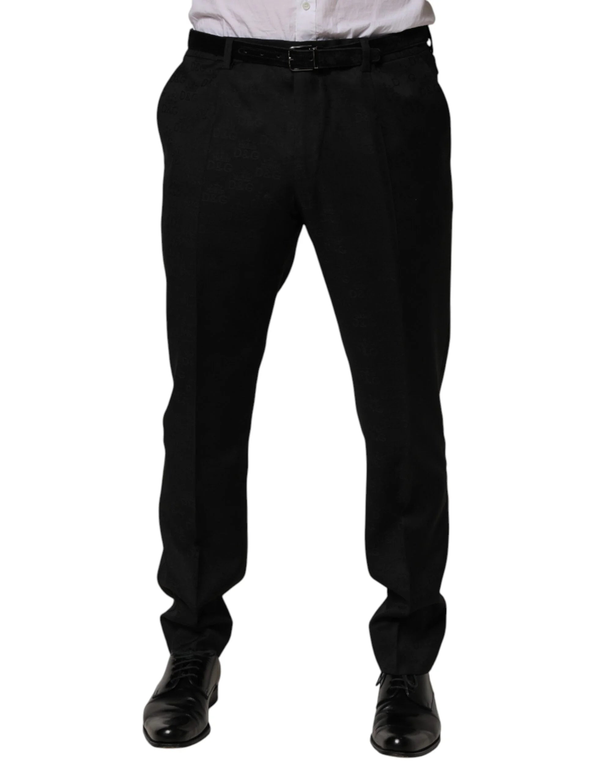 Dolce & Gabbana Black Wool Skinny Dress Formal Trouser Pants - IT54 | XL