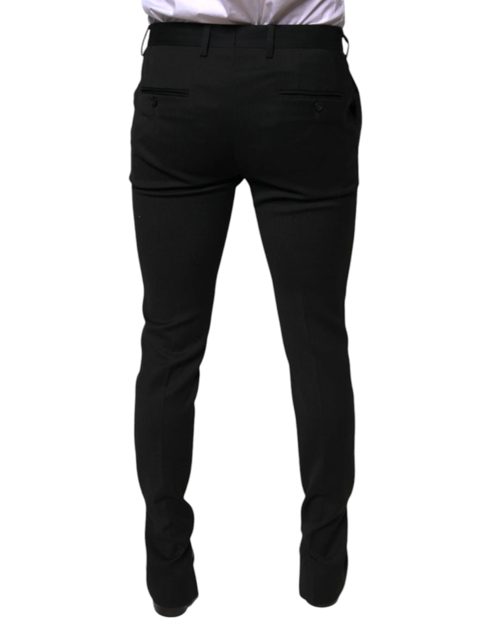 Dolce & Gabbana Black Wool Skinny Formal Dress Pants - IT48 | M - Trousers