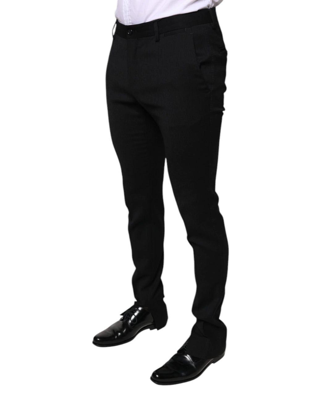 Dolce & Gabbana Black Wool Skinny Formal Dress Pants - IT48 | M - Trousers