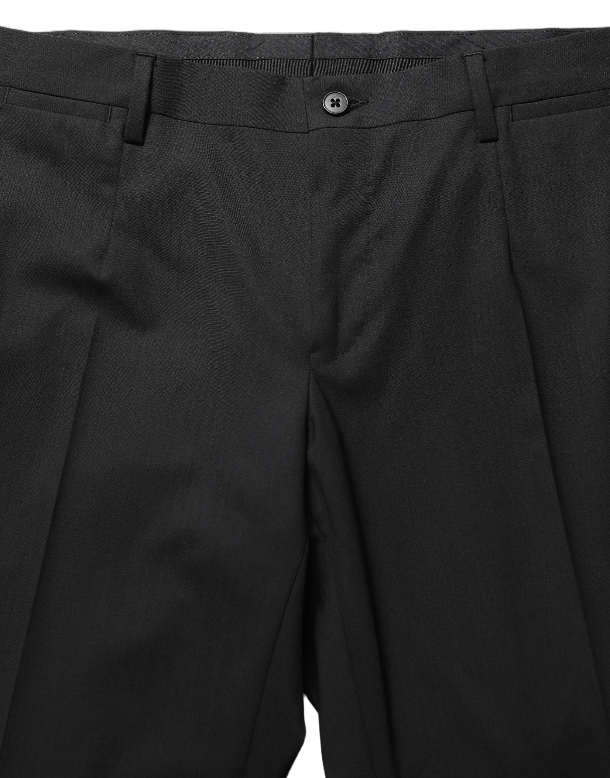 Dolce & Gabbana Black Wool Skinny Leg Dress Men Trouser Pants - IT48 | M
