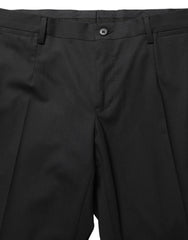 Dolce & Gabbana Black Wool Skinny Leg Dress Men Trouser Pants - IT48 | M
