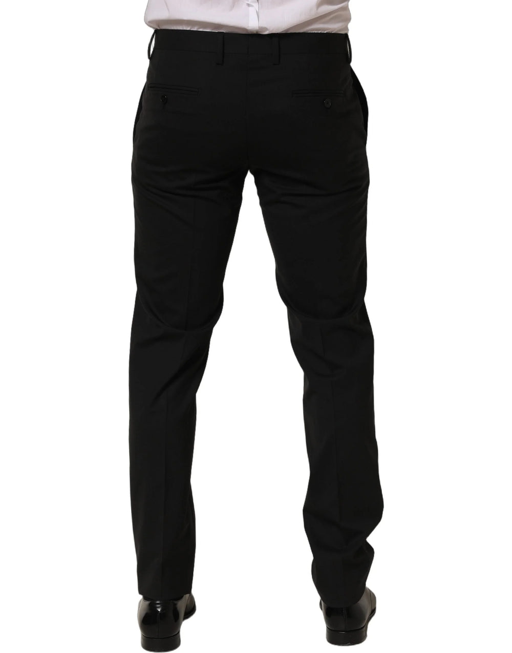 Dolce & Gabbana Black Wool Skinny Leg Dress Men Trouser Pants - IT48 | M