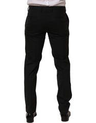 Dolce & Gabbana Black Wool Skinny Leg Dress Men Trouser Pants - IT48 | M