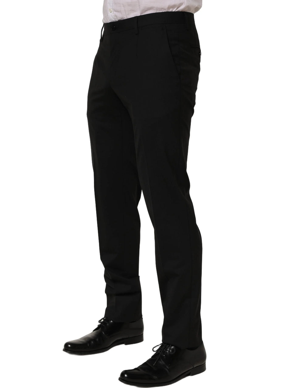 Dolce & Gabbana Black Wool Skinny Leg Dress Men Trouser Pants - IT48 | M