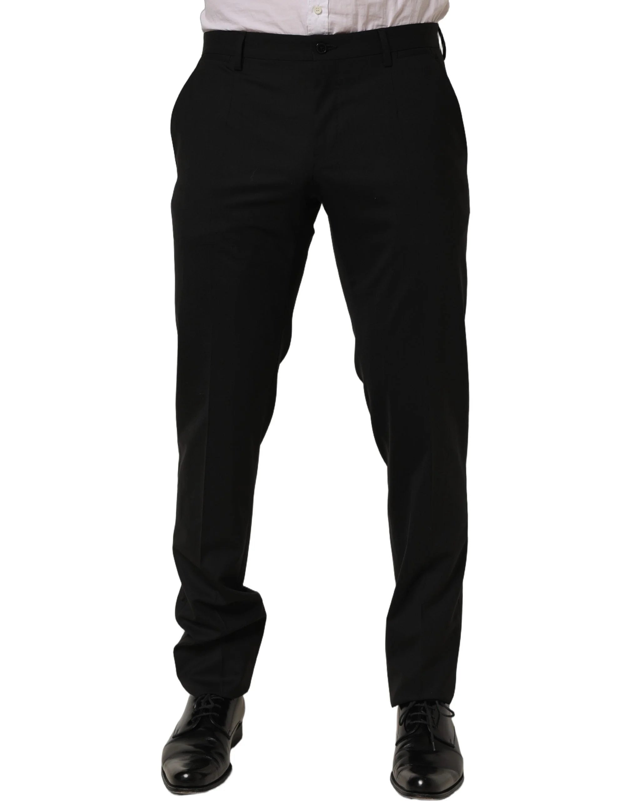 Dolce & Gabbana Black Wool Skinny Leg Dress Men Trouser Pants - IT48 | M