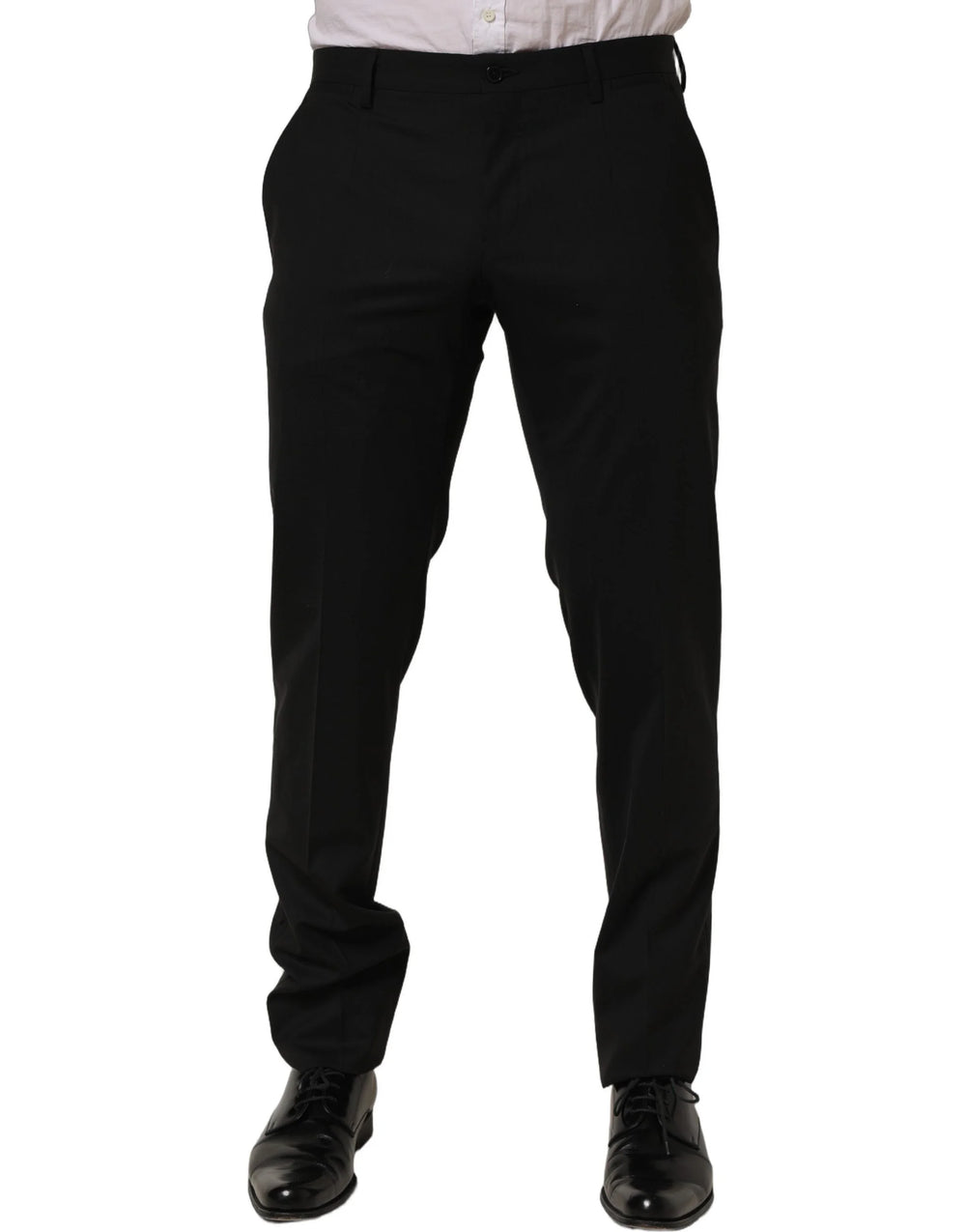 Dolce & Gabbana Black Wool Skinny Leg Dress Men Trouser Pants - IT48 | M