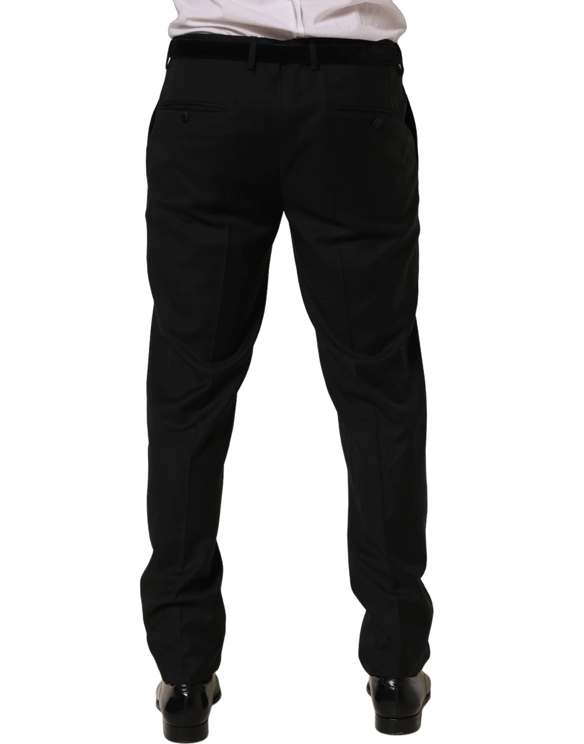 Dolce & Gabbana Black Wool Skinny Leg Dress Trouser Pants - IT52 | XL