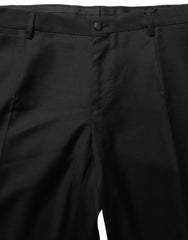 Dolce & Gabbana Black Wool Skinny Leg Dress Trouser Pants - IT52 | XL