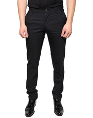 Dolce & Gabbana Black Wool Skinny Men Dress Pants - IT46 | S - Trousers