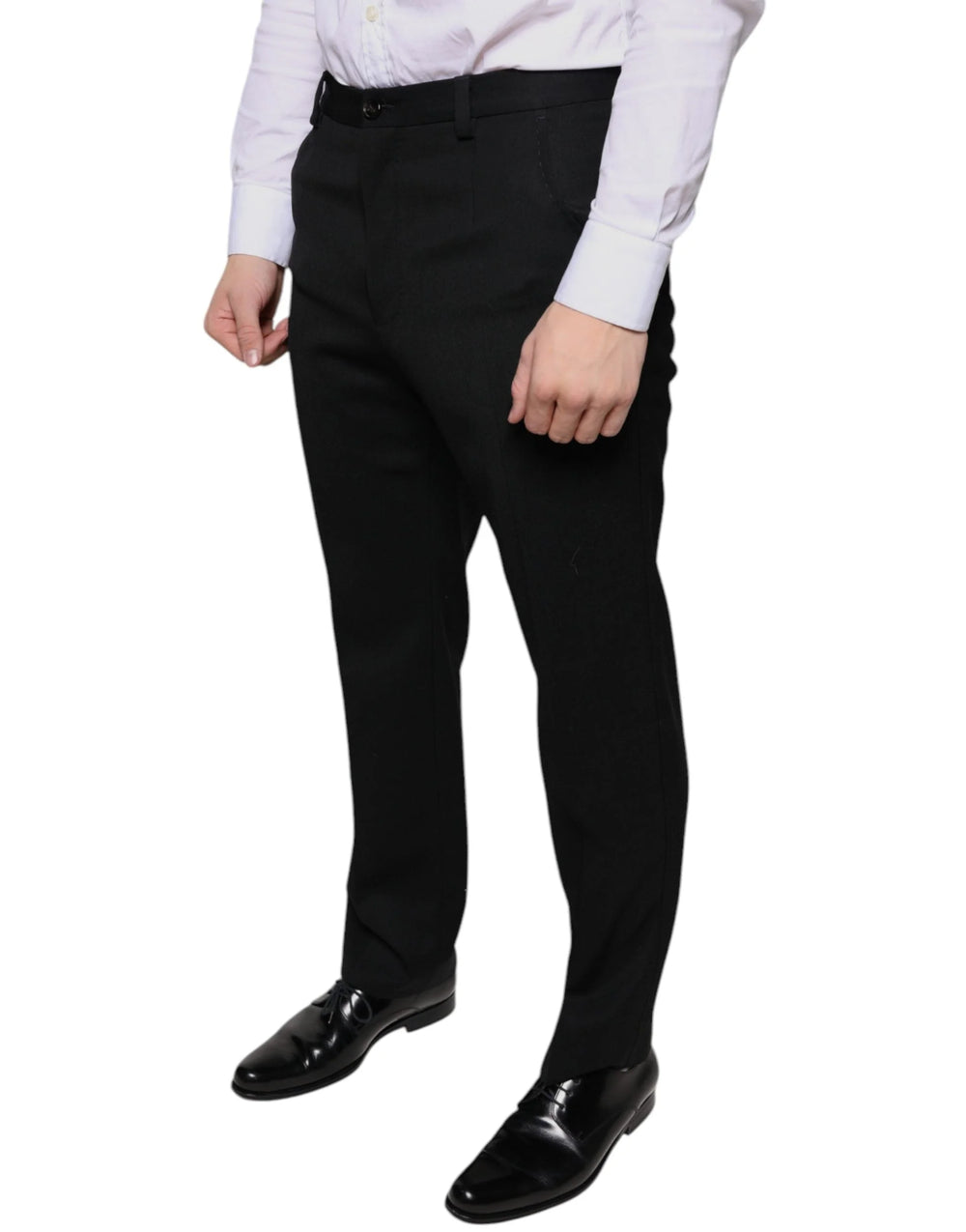 Dolce & Gabbana Black Wool Skinny Men Dress Pants - IT48 | M - Trousers