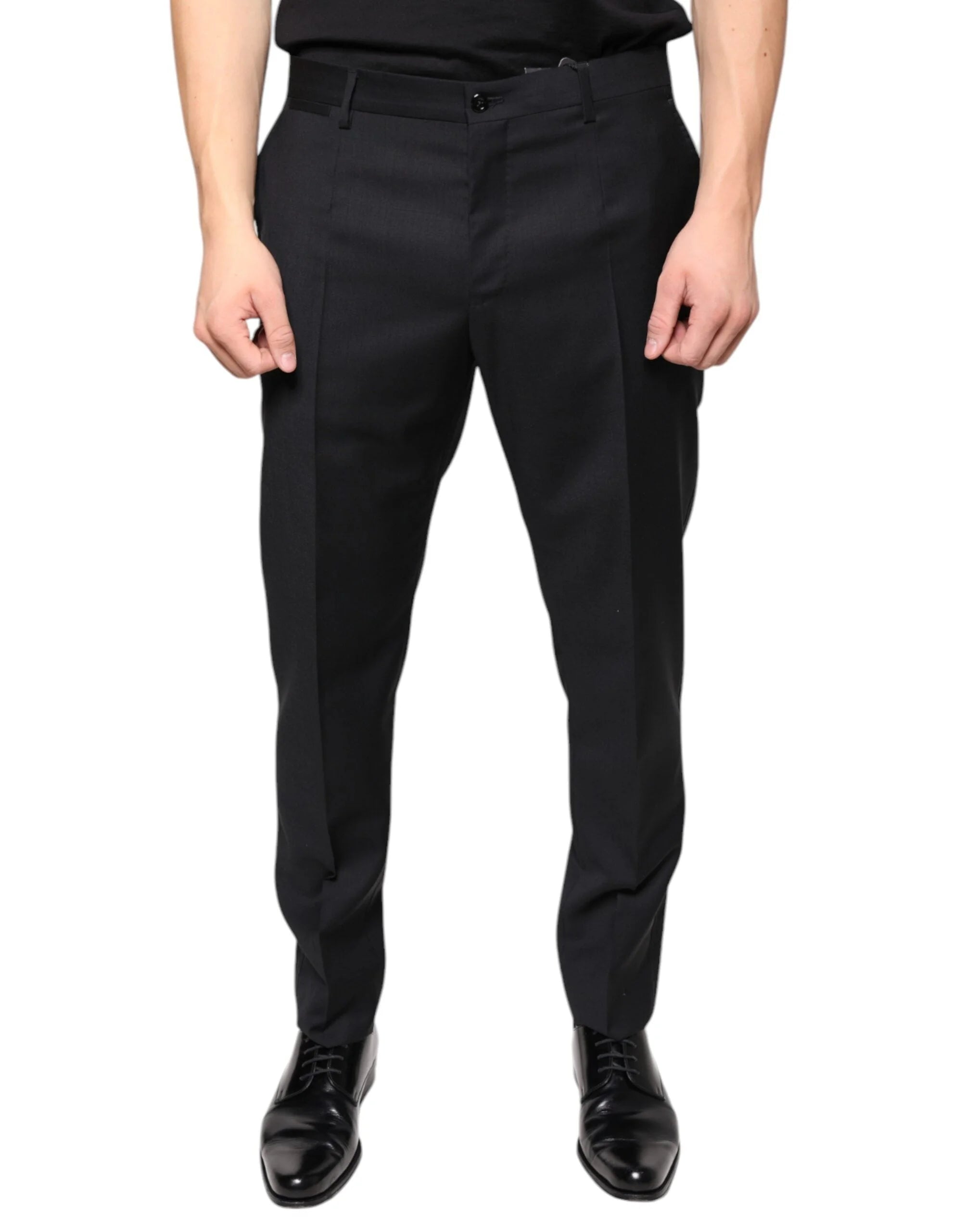 Dolce & Gabbana Black Wool Skinny Men Dress Pants - Trousers