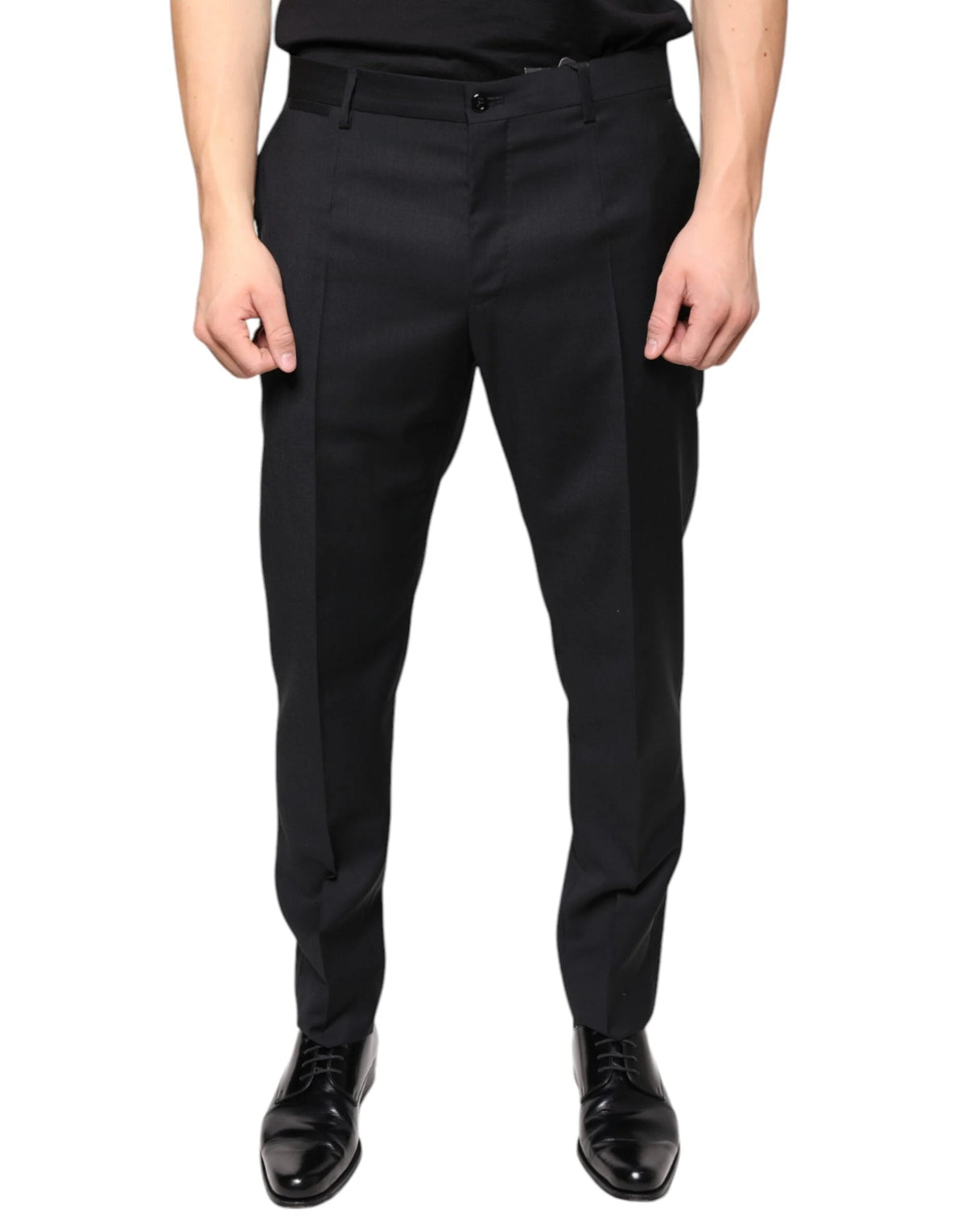 Dolce & Gabbana Black Wool Skinny Men Dress Pants - Trousers