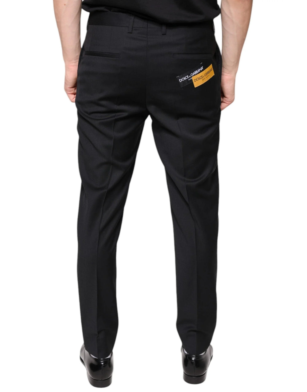 Dolce & Gabbana Black Wool Skinny Men Dress Pants - Trousers