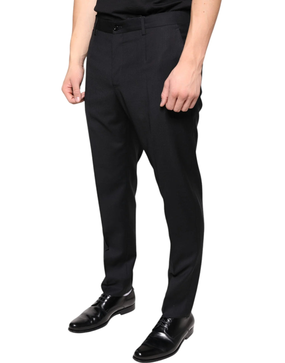 Dolce & Gabbana Black Wool Skinny Men Dress Pants - Trousers