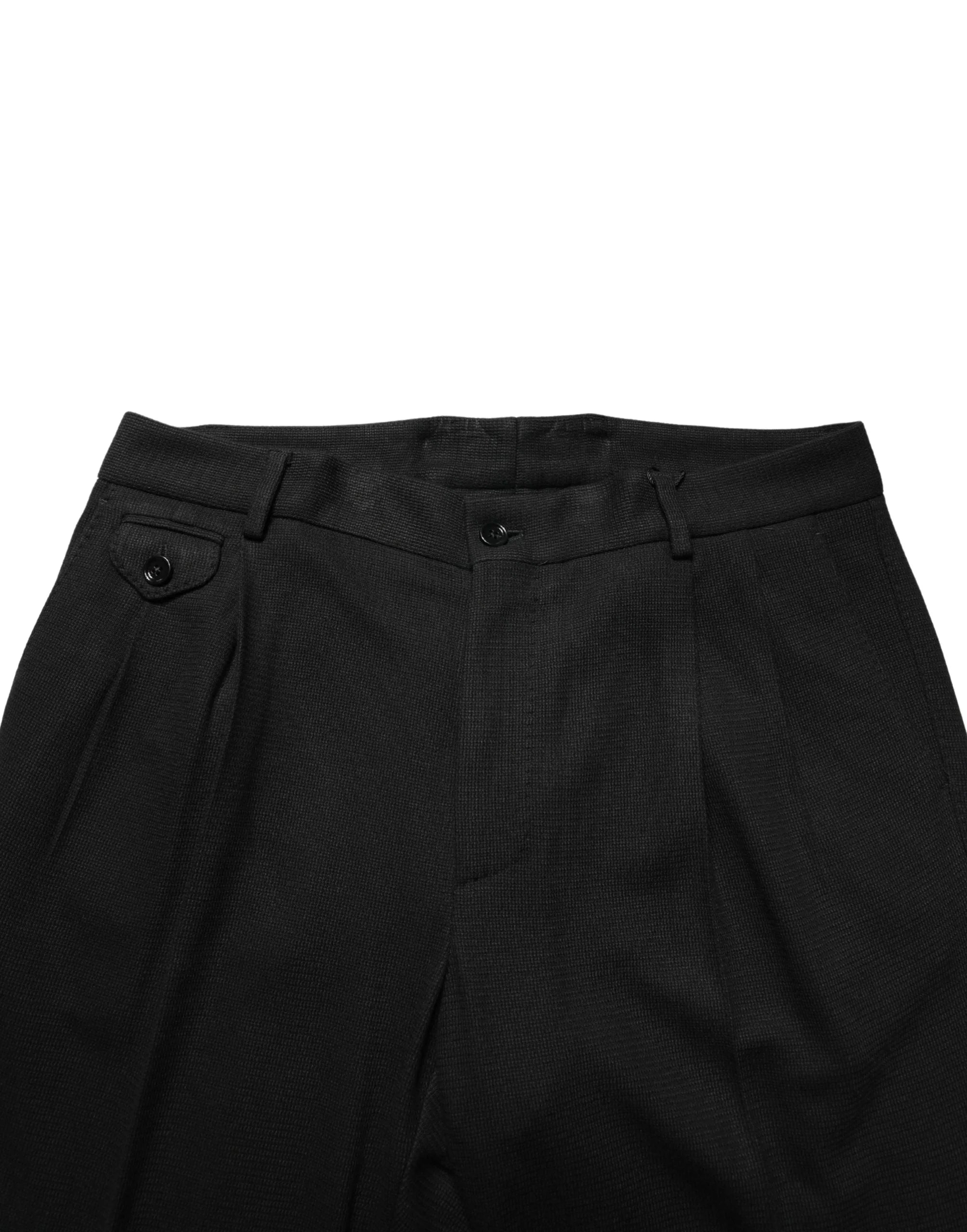 Dolce & Gabbana Black Wool Skinny Men Dress Trouser Pants - IT48 | M