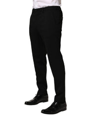 Dolce & Gabbana Black Wool Skinny Men Dress Trouser Pants - IT50 | L