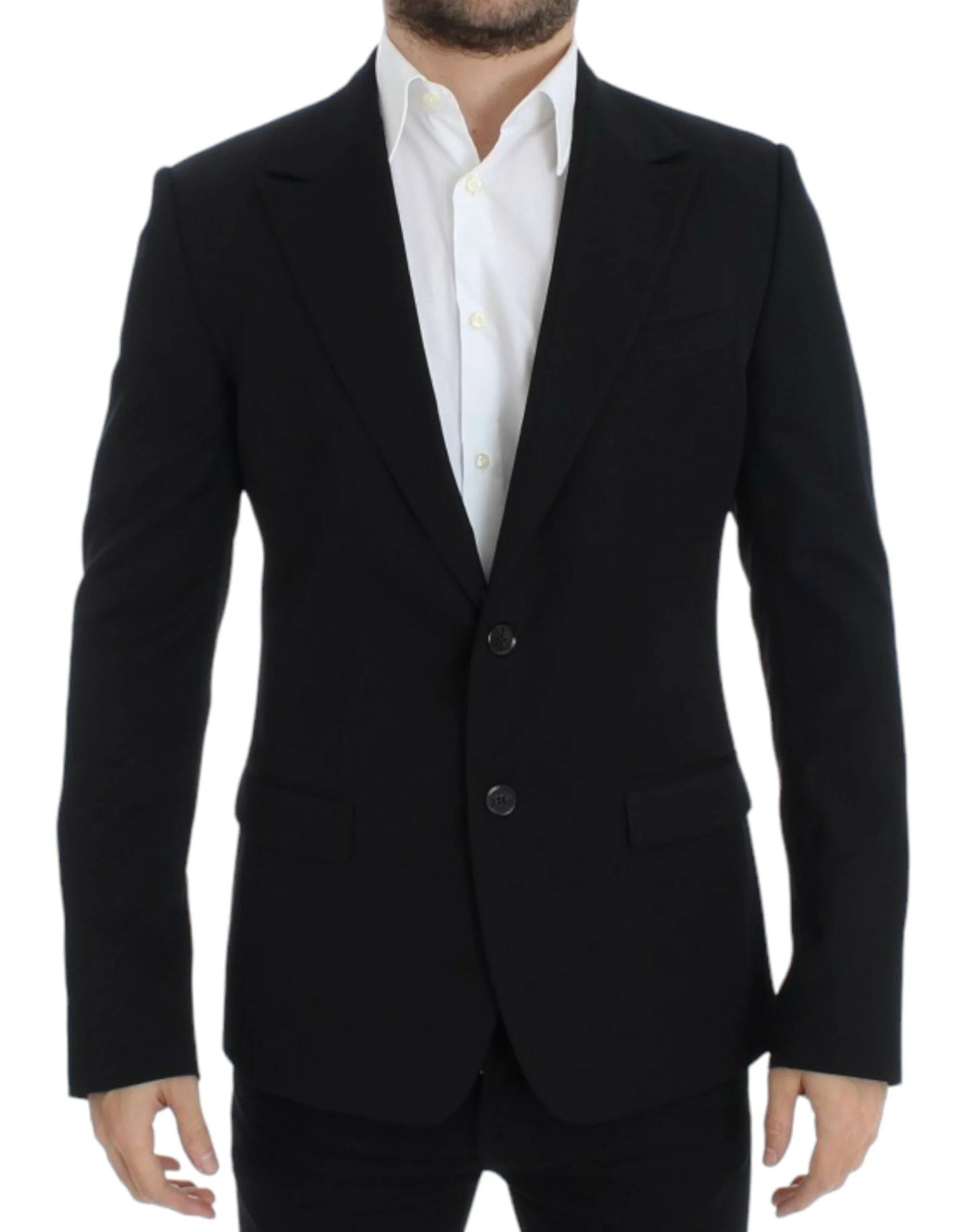 Dolce & Gabbana Black wool slim fit blazer - IT48 | M - Sport Jackets