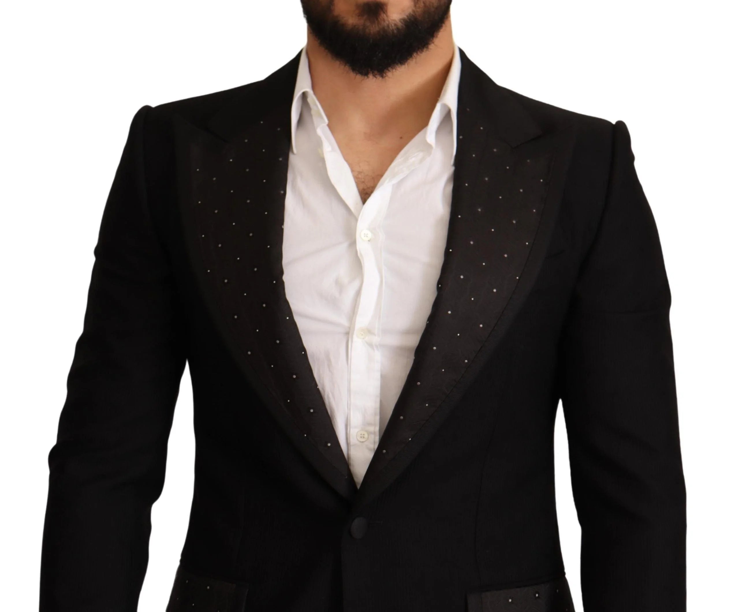 Dolce & Gabbana Black Wool Slim Fit Coat Blazer Jacket - IT48 | M - Sport Jackets