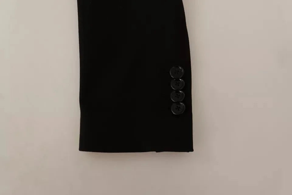 Dolce & Gabbana Black Wool Slim Fit Coat Jacket Blazer - IT48 | M - Sport Jackets