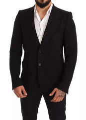 Dolce & Gabbana Black Wool Slim Fit Coat Jacket Blazer - IT48 | M - Sport Jackets