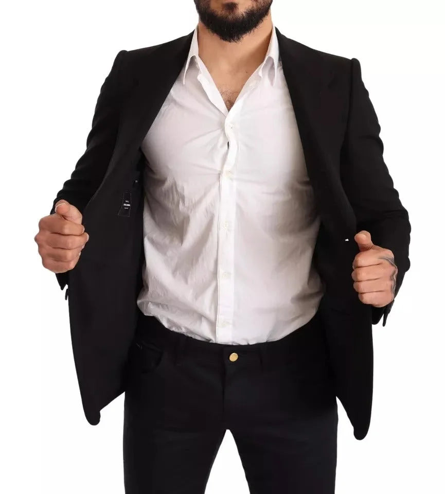 Dolce & Gabbana Black Wool Slim Fit Coat Jacket Blazer - IT48 | M - Sport Jackets