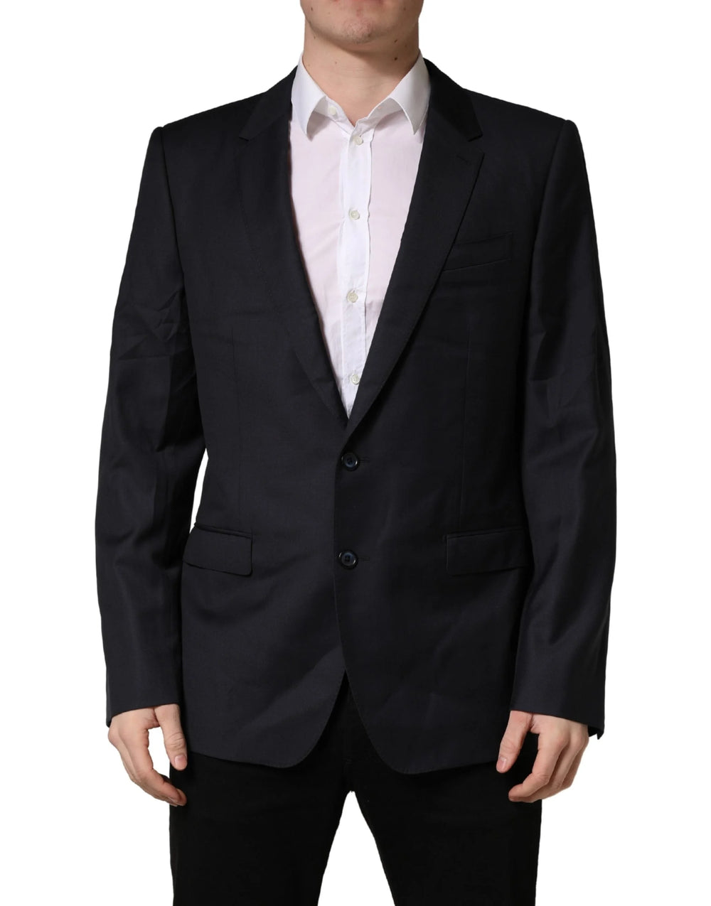Dolce & Gabbana Sacou slim fit negru din lână pentru bărbați, jachetă, blazer - IT52 | XL