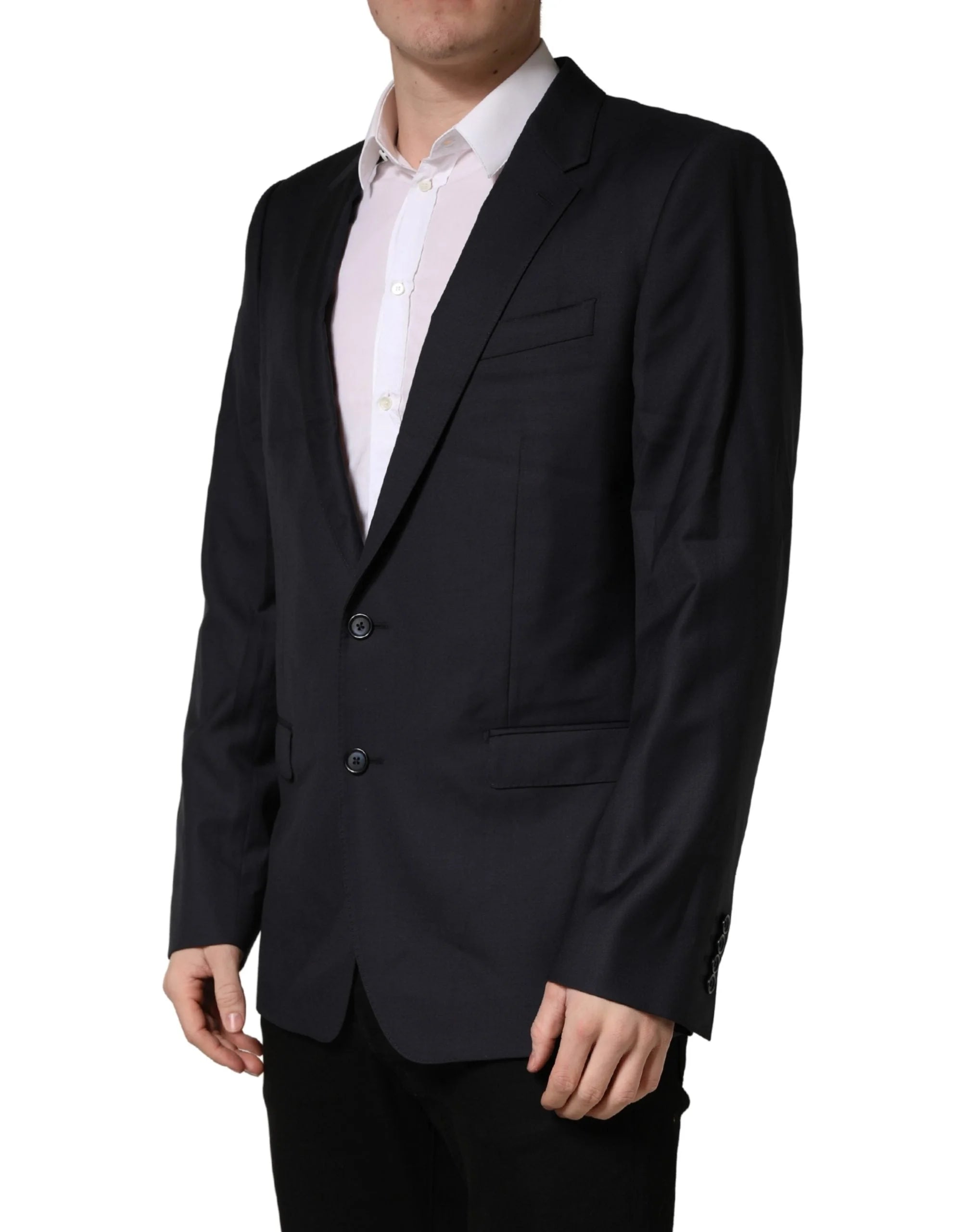 Dolce & Gabbana Sacou slim fit negru din lână pentru bărbați, jachetă, blazer - IT52 | XL