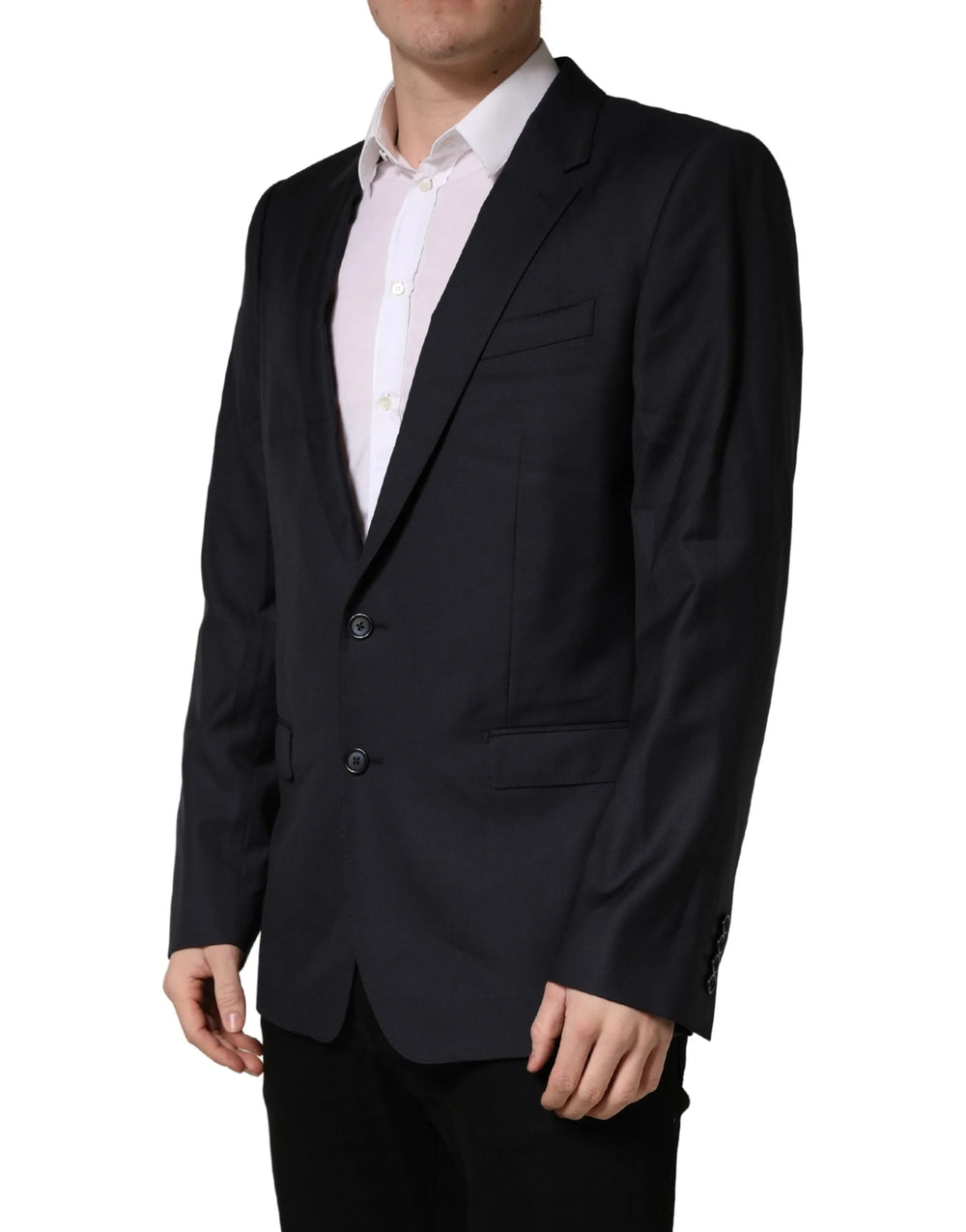 Dolce & Gabbana Sacou slim fit negru din lână pentru bărbați, jachetă, blazer - IT52 | XL