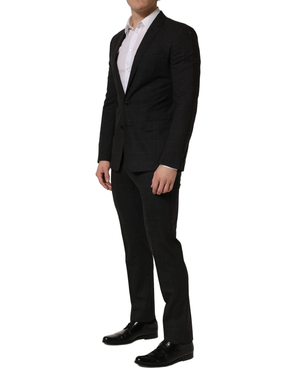 Dolce & Gabbana Black Wool Slim Fit Formal 2 Piece Men Suit - IT46 | S