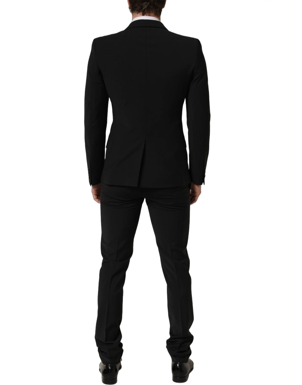 Dolce & Gabbana Black Wool Slim Fit Formal 2 Piece Men Suit - IT46 | S